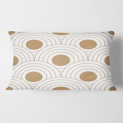Circular Retro Design - Mid-Century Modern Printed Throw Pillow
