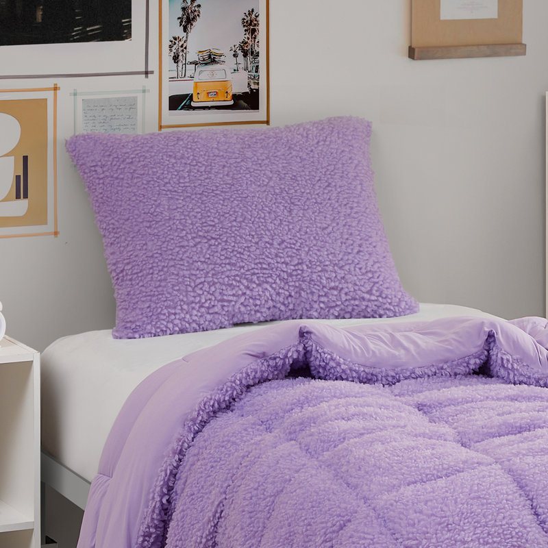 Coma Inducer Cotton Candy Sherpa Sham, Standard/Queen, Grape Purple