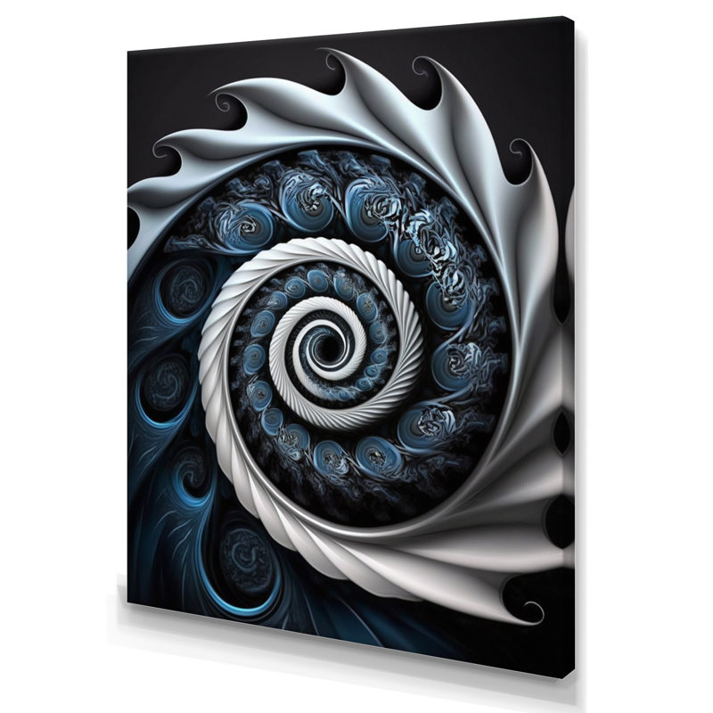 Bleu et blanc vitrail liquide II - art mural moderne sur toile, L 12 po x H 20 po, Toile tendue