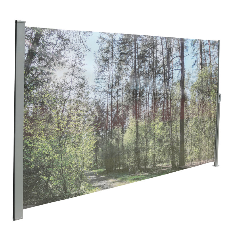Auvent latéral rétractable manuel 71 "x138" avec impression Upf50 +, design américain gris rectangulaire pour le jardin et l'extérieur