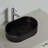 20'' Bathroom Sink, Oval Striped Vessel Ceramic Basin Without Faucet, NO Cabinet, Black