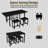 5-piece Dining Table Set For 4-8 People, 63" Large Extendable Kitchen Table Set With 4 Square Stools, Dining Room Table, Easy Assembly & Clean