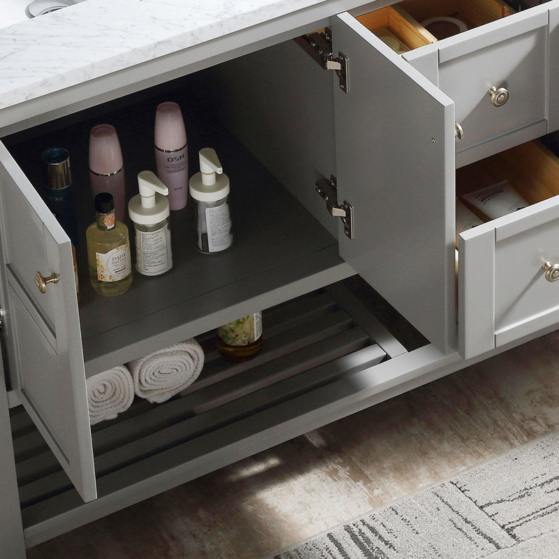 Rangement pour meuble-lavabo autoportant 60 po, Gris