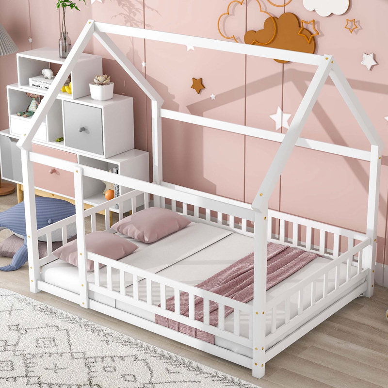 Lit en bois Ashton, Double, Rose