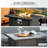 30 inch Square Propane Fire Pit Table Outdoor Firepit with Ceramic Tile Top and Black Wicker Base