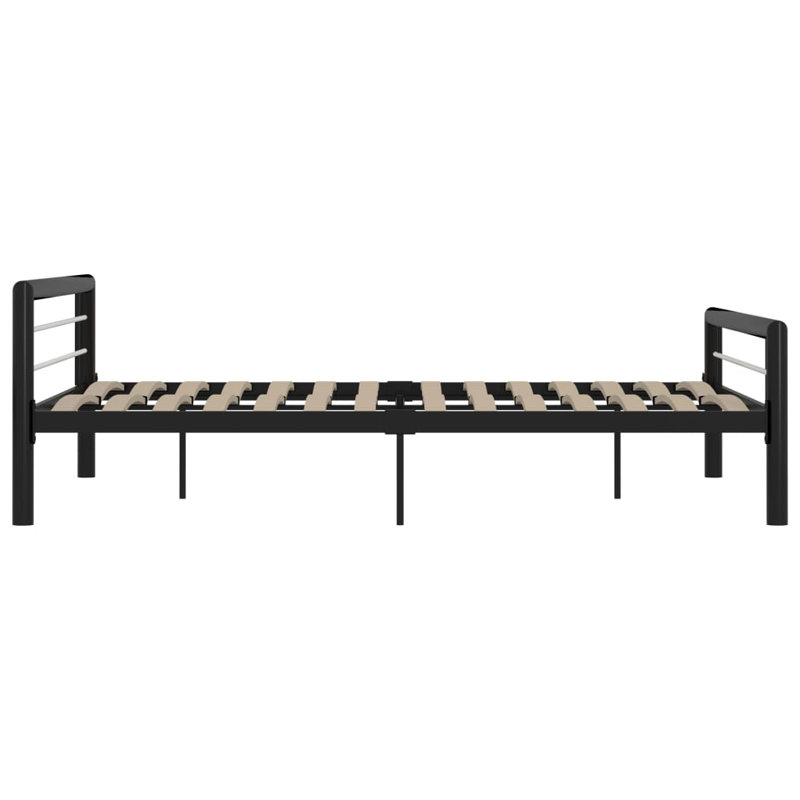 Andelina Metal Bed, European Kingsize (160 x 200cm), black and white