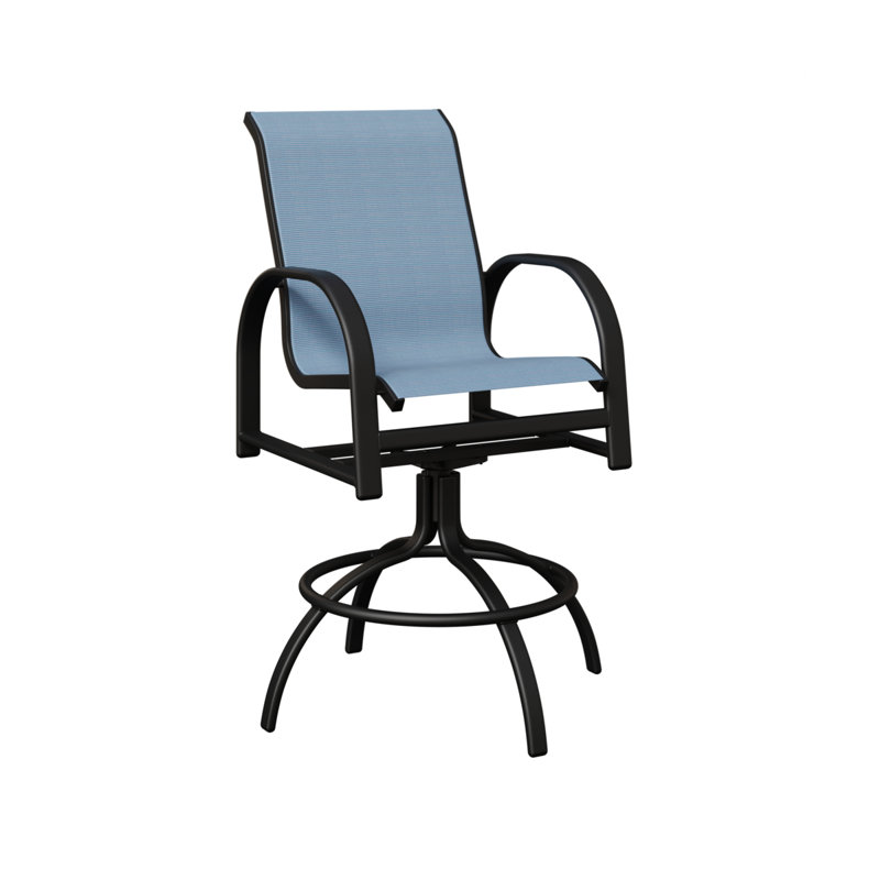 Chaise berçante pivotante Berlin Gardens Murphy Slings, Dupione près de la piscine, Noir mat