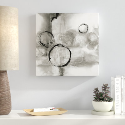 'Full Circle I Gray' Acrylic Painting Print on Wrapped Canvas