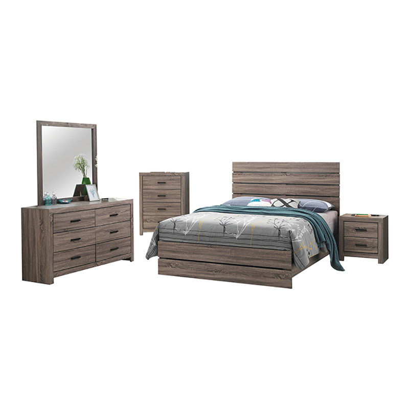 Eunice 5-Piece Bedroom Set, King, Barrel Oak