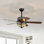Ventilateur de plafond lumineux à 5 pales Inio 2 niveaux en verre de style Tiffany