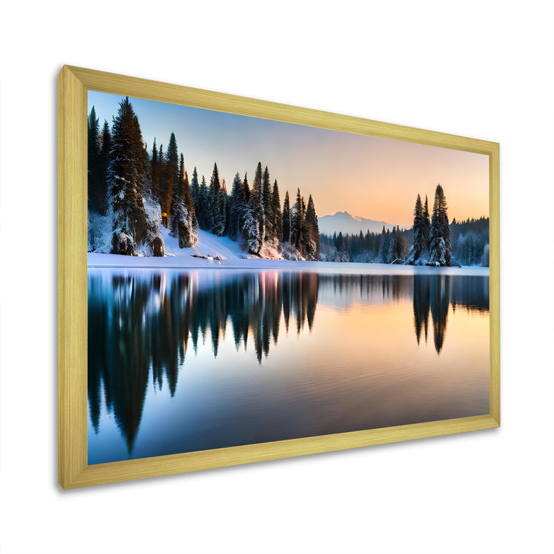 «Winter Alaskan Beauty V» sur toile, H 12 po x l 20 po x P 1 po, Encadrement doré