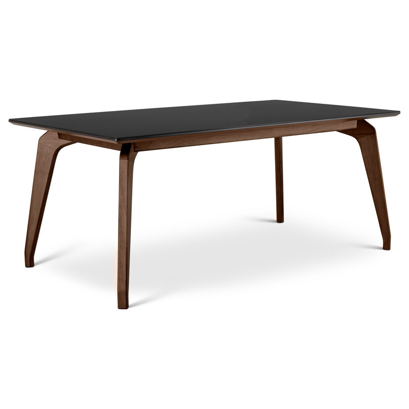 Modern Brazilian Glass Dining Table, Black, 29.5" H x 70.75" L x 39.25" W