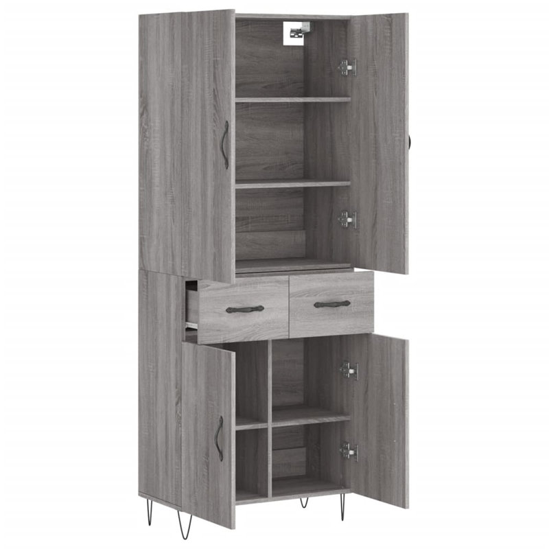 Zelman 69.5 cm W Highboard, Grey Sonoma