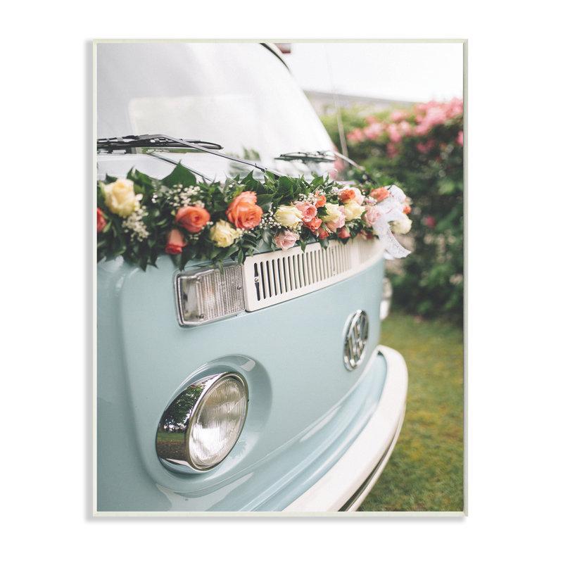 Classique rétro bleu Van Spring Rose Florals, Plaque murale, H 15 po x l 10 po