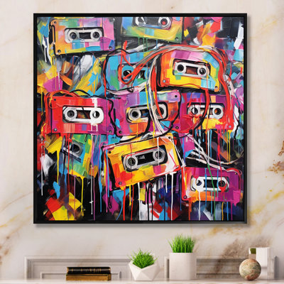Cassette Tapes Tangled Tunes I - Music Canvas Wall Art