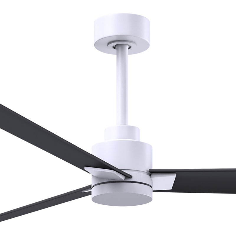 Alessandra Outdoor Downrod Ceiling Fan, Matte White, Matte Black