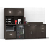 Buffet Sideboard Kitchen Break Room Lunch Coffee Kitchenette Cabinets 4 Pc Espresso – Factory Assembled (Furniture Items Purchase Only)
