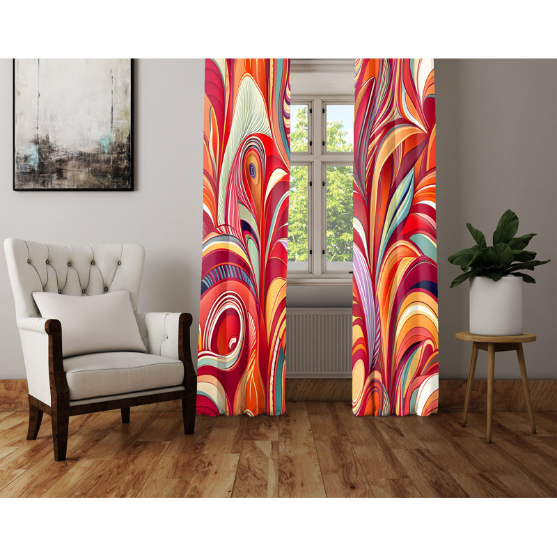 Paire de rideaux semi-transparents en polyester Mirata, L 20 po x L 61 po