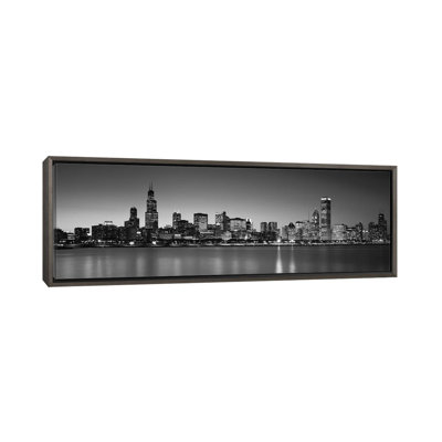 " Dusk, Skyline, Chicago, Illinois, USA BW "