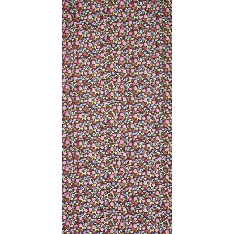 Schumacher x Happy Menocal Calico Wallpaper, Multi On Brown