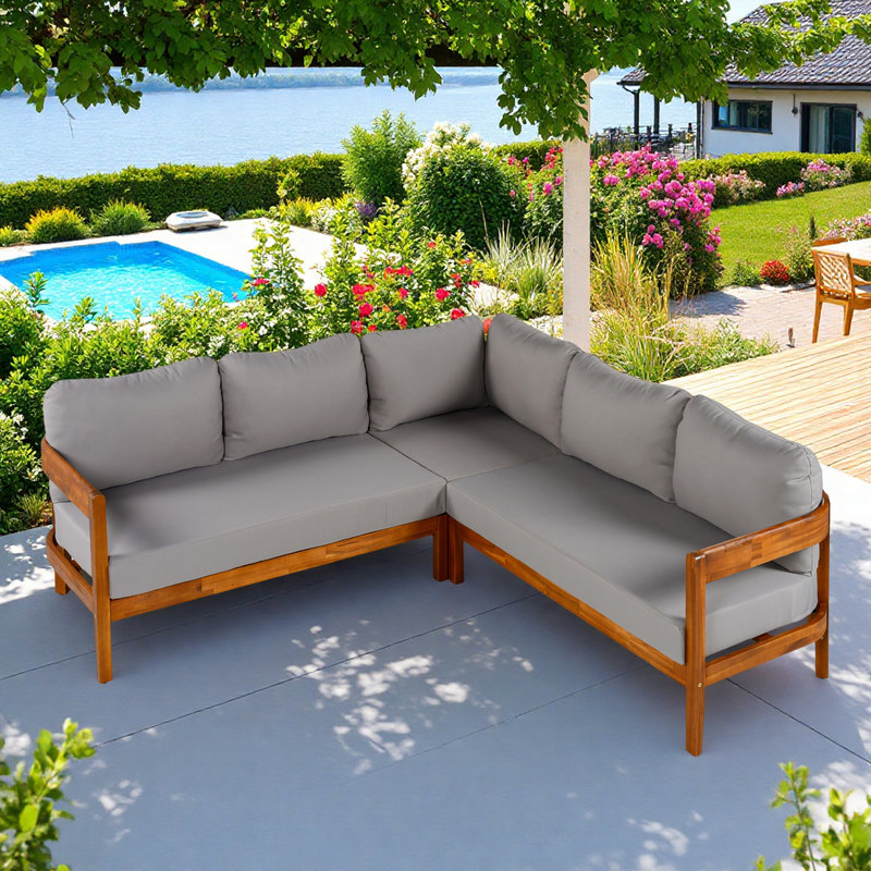79'' Outdoor Daybed, 5 - Person Patio Daybed with Cushions, Gray