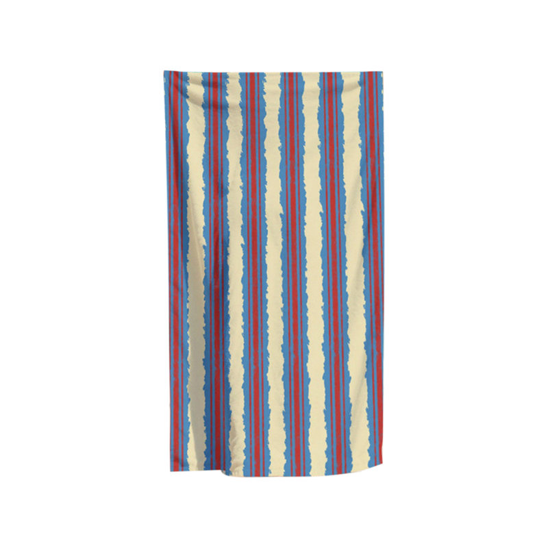 Élégante serviette de bain en microfibre à rayures colorées, B