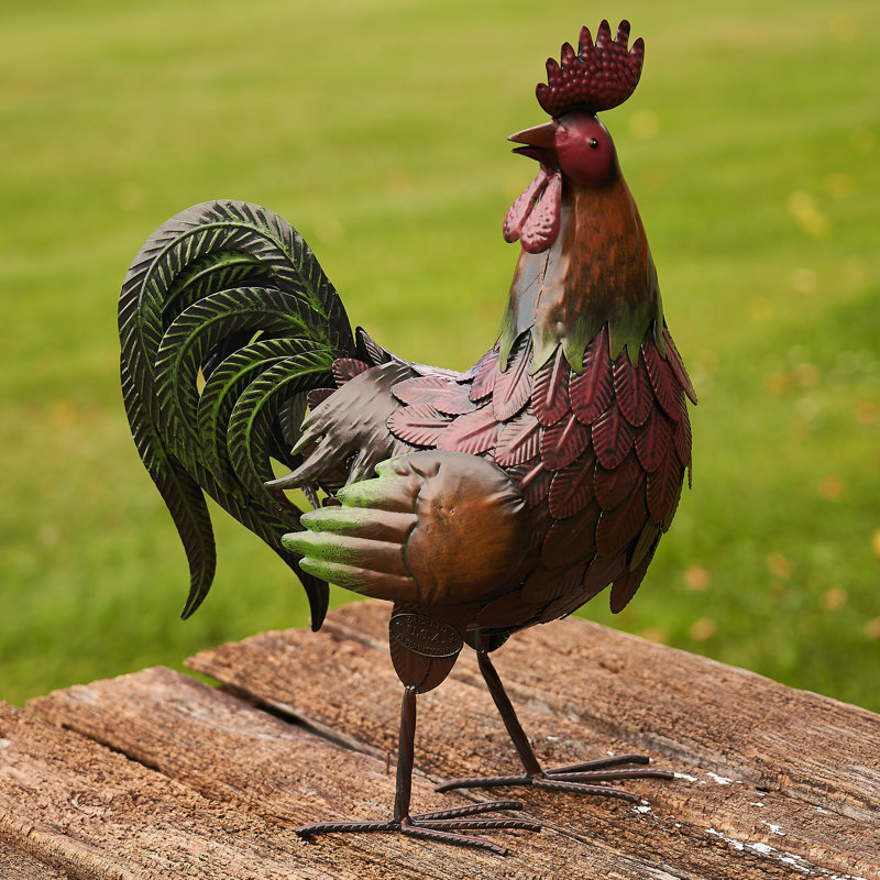 Statue coq John avec tête tournée
