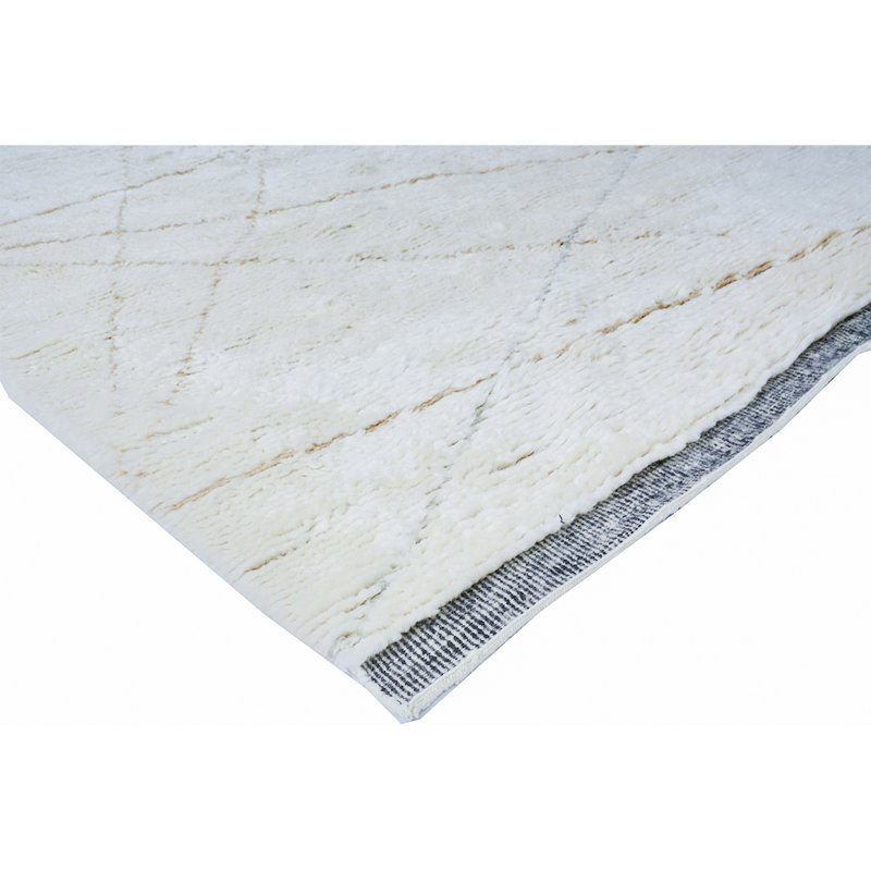 Wool Geometric Area Rug in Ivory, Rectangle 8' x 10'