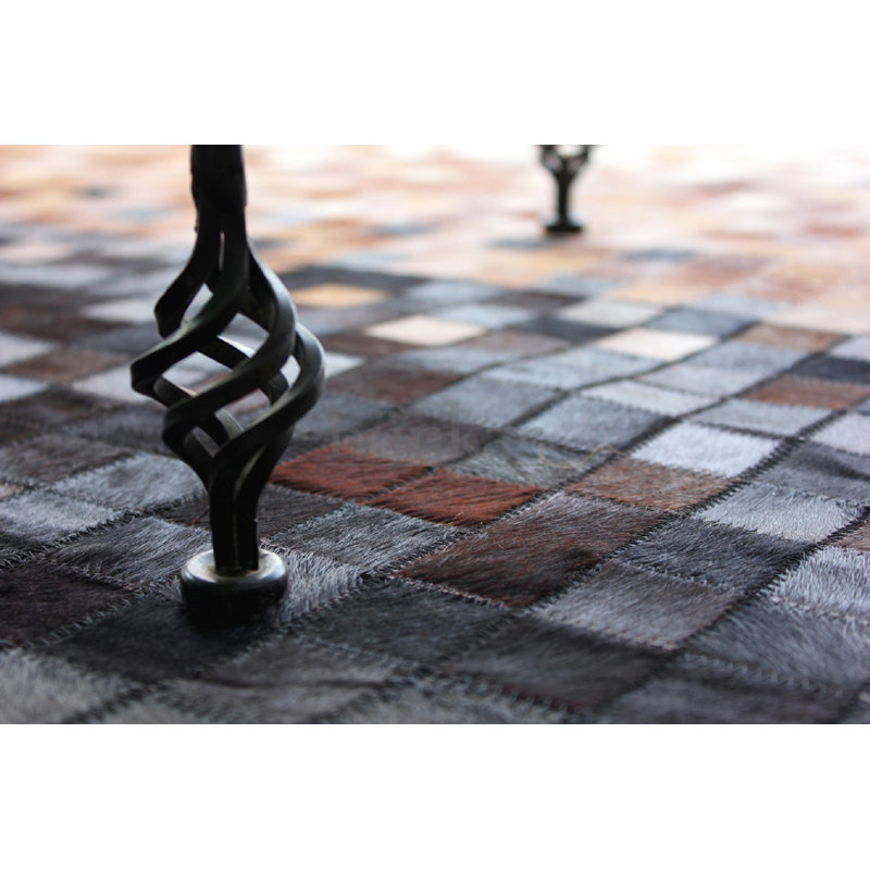 Mckinney Geometric Cowhide Area Rug, Rectangle 150 x 240cm