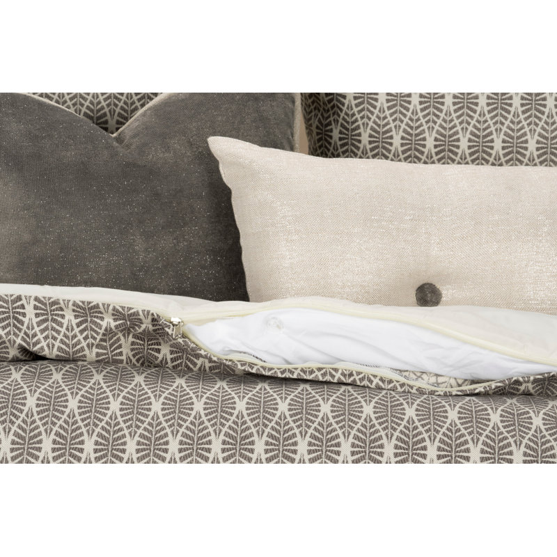 Deco Duvet Cover & Insert Complete Designer Set, Gray, Cal King Duvet Cover + 5 Shams + 4 Throw Pillows