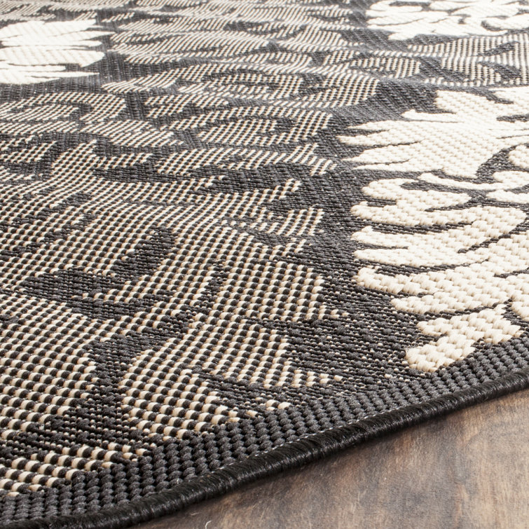 Arneshia Floral Dark/Ivory Indoor / Outdoor Area Indoor/Outdoor Area Rug