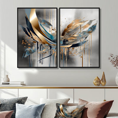 Formes abstraites et lignes infinies II - art mural moderne