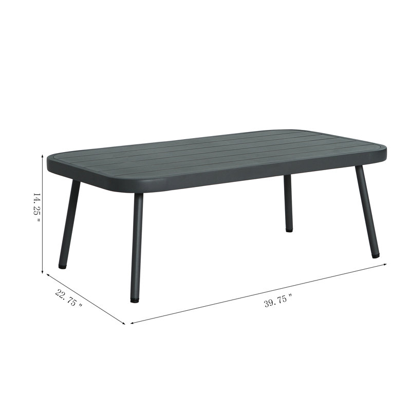 Mariano Steel Loveseat And Table, Gray, Gray, 2 Pieces: Table, Sofa