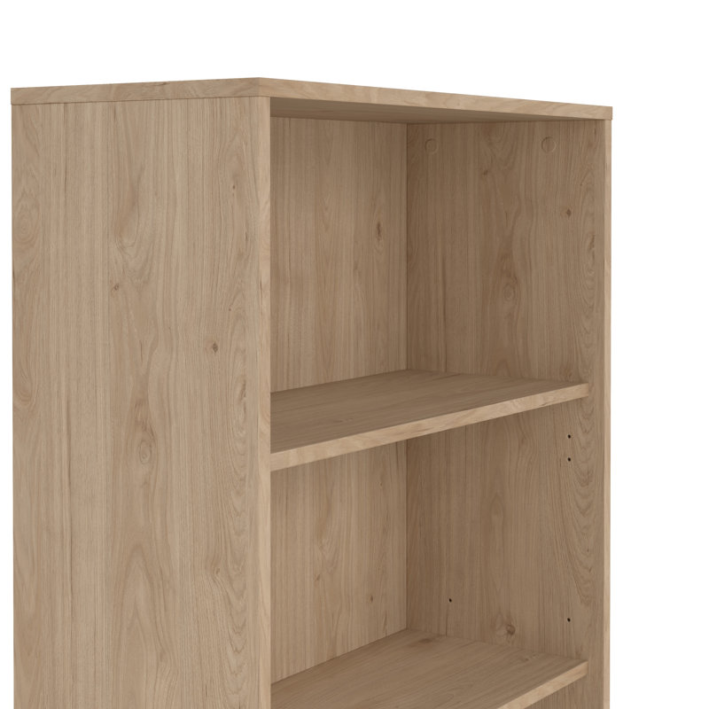 Bibliothèque en bois manufacturé à 3 tablettes Embrie, Hickory Jackson