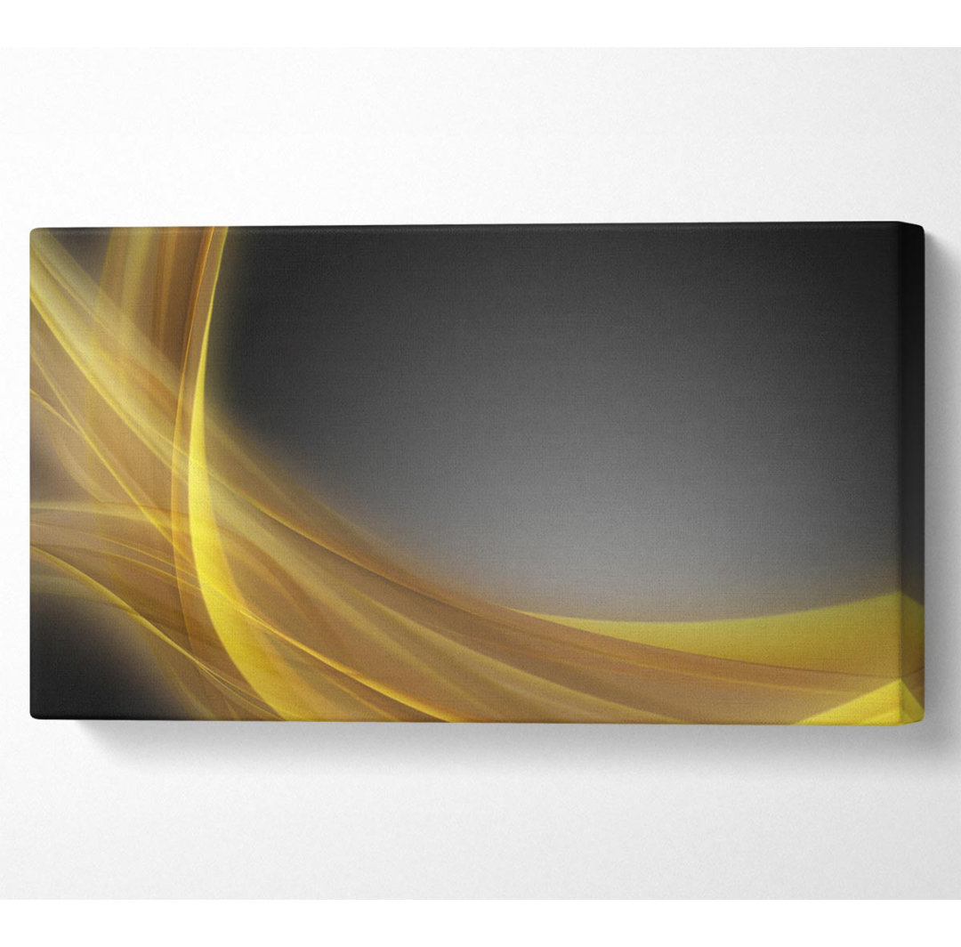 Yellow Swirls Through The Gradients Wide Canvas Print