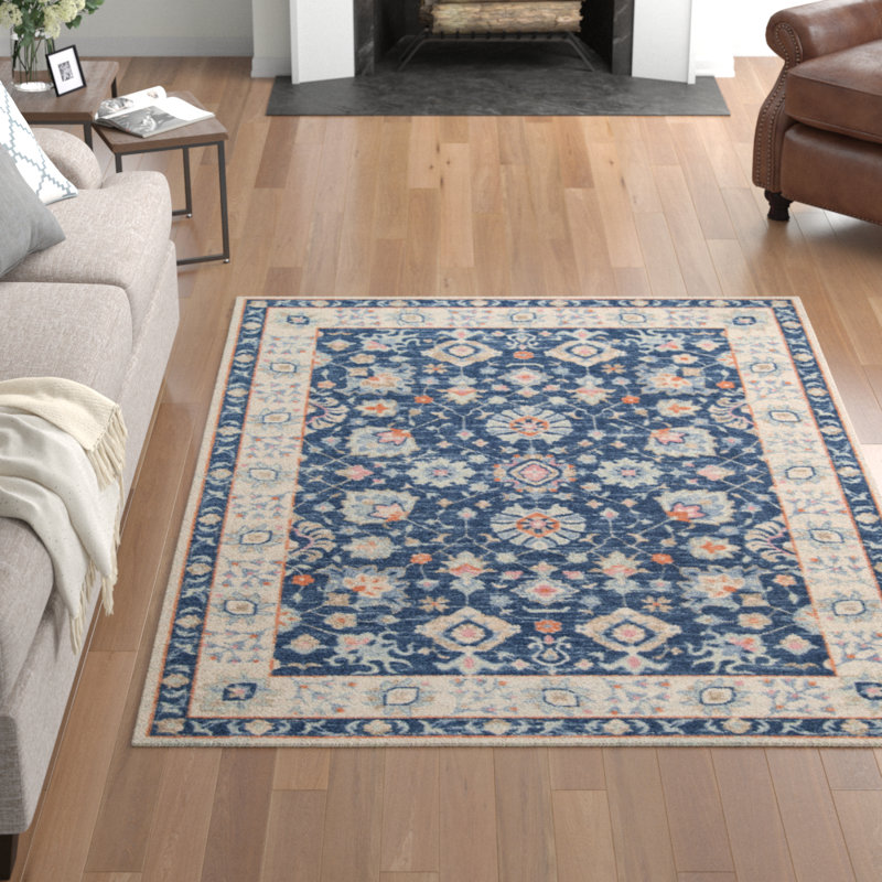 Tapis bleu marine Guerin Momeni Anatolia, Rectangle 5 pi 3 po x 7 pi 6 po