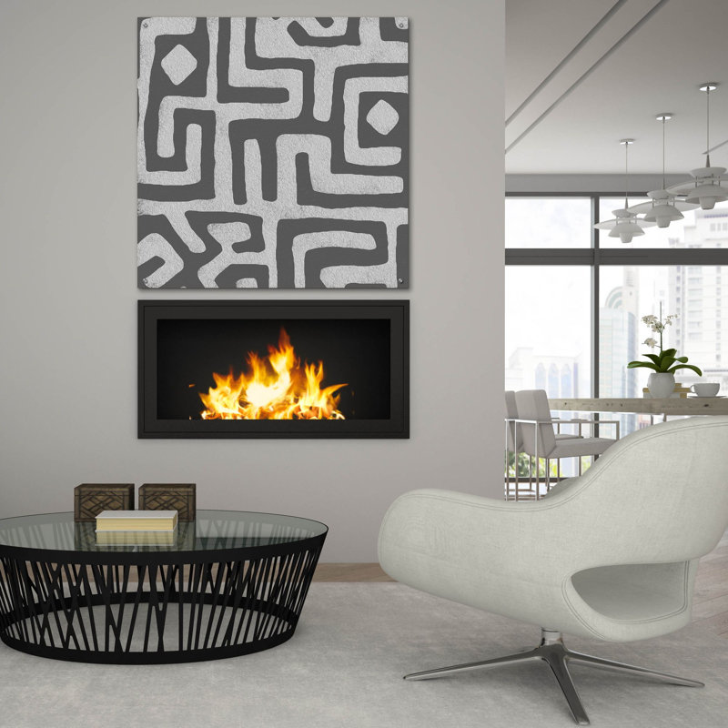 Art mural en verre acrylique Epic Art «Square Decorative Batik 5» par Alonzo Saunders, H 36 po x l 36 po