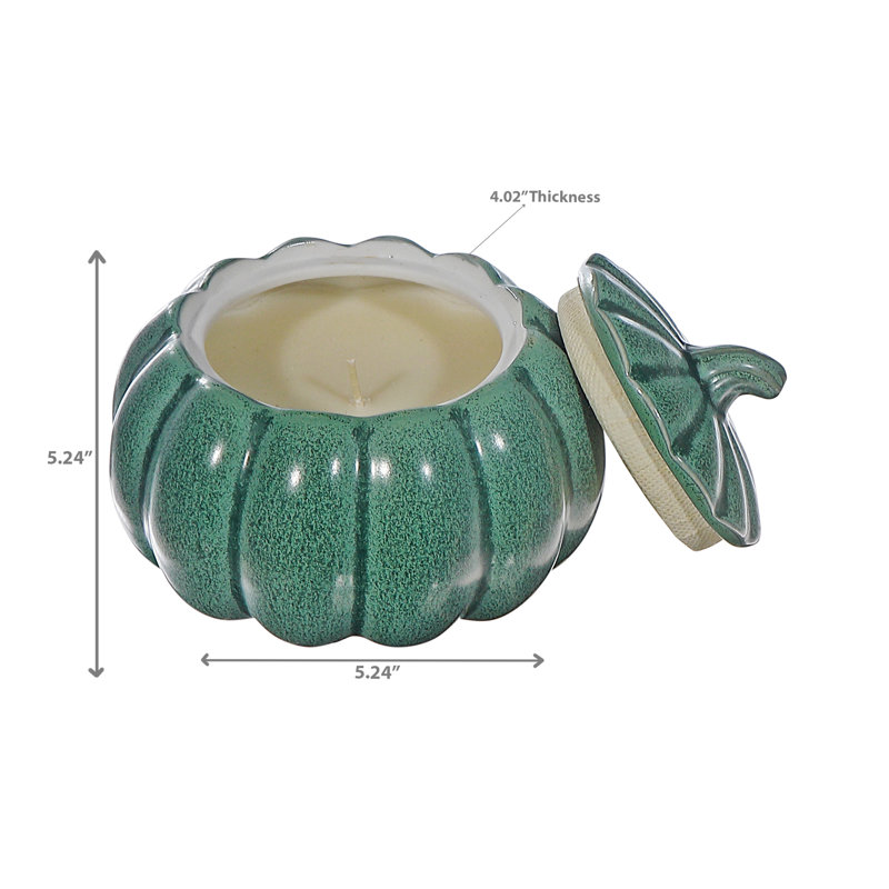Bougie parfumée pot de citrouille 14 oz (citrouille), Vert