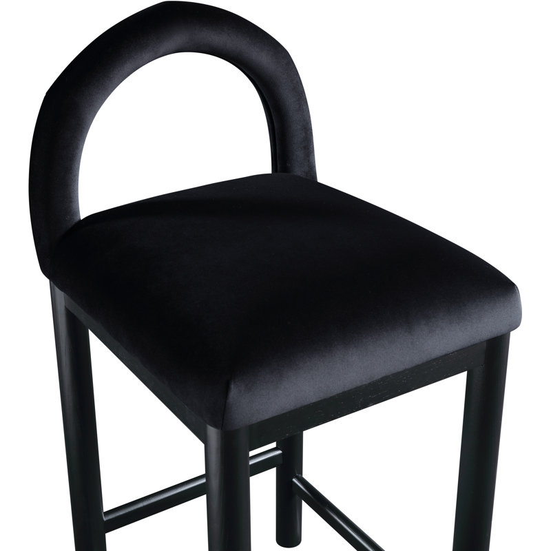 Conrad Letcher Velvet Counter Stool, Black Velvet Seat/Black Frame