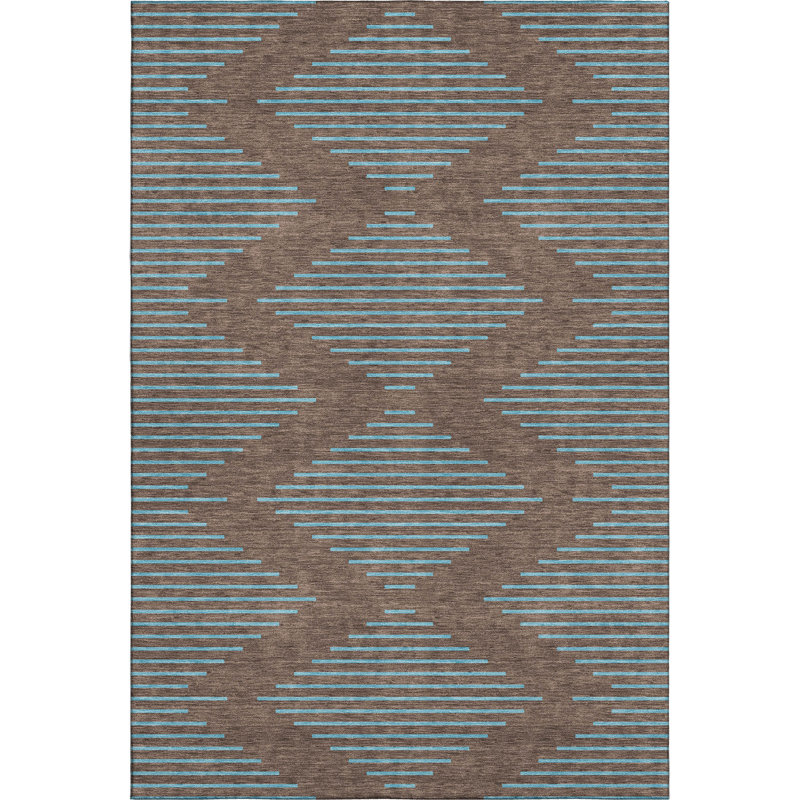 Premium Machine Washable Jahnke AMF1017 Geometric Rug, Rectangle 3' x 5'