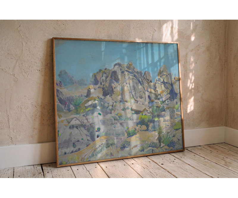 «Desert Rock Formations» par Karin Bos - art mural désertique - reproduction encadrée matte 48 x 32 (noyer), 48 × 32, Brun