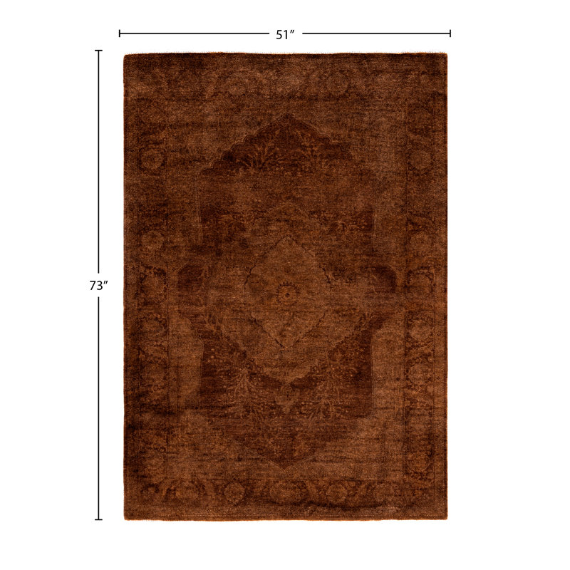 Overdyed One-of-a-Kind 4' 3" X 6' 1" Hand Knotted Area Rug