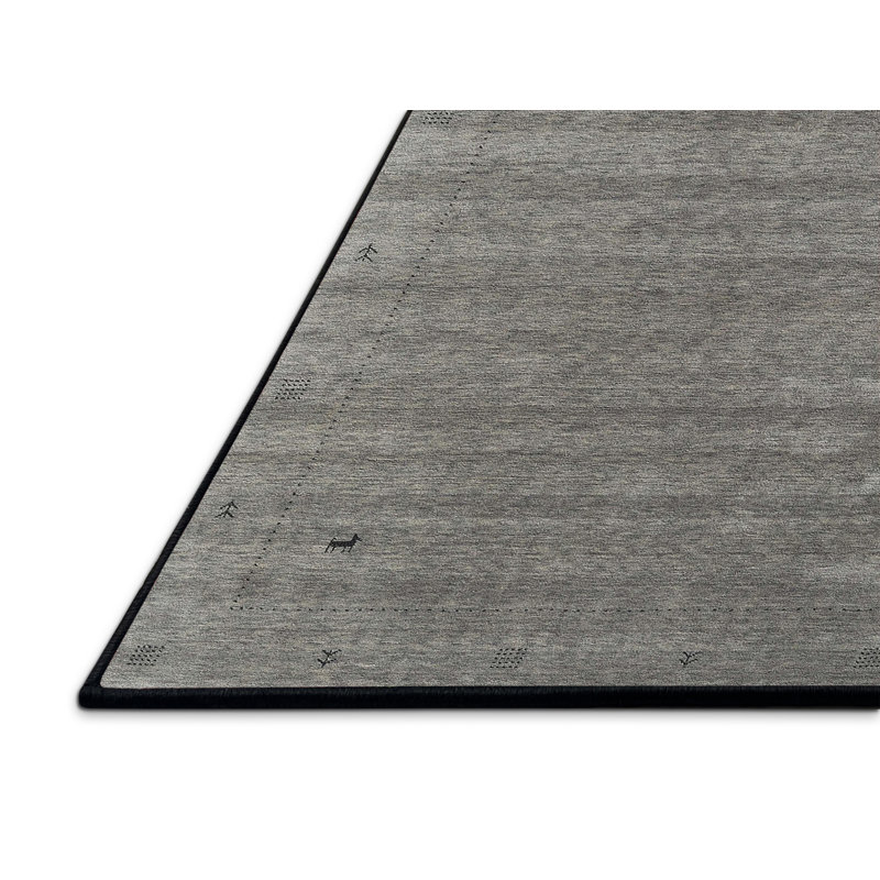 Tapis noir/gris, Rectangle 5 pi x 7 pi