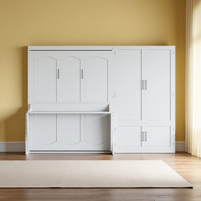 Grand lit escamotable mural avec placard