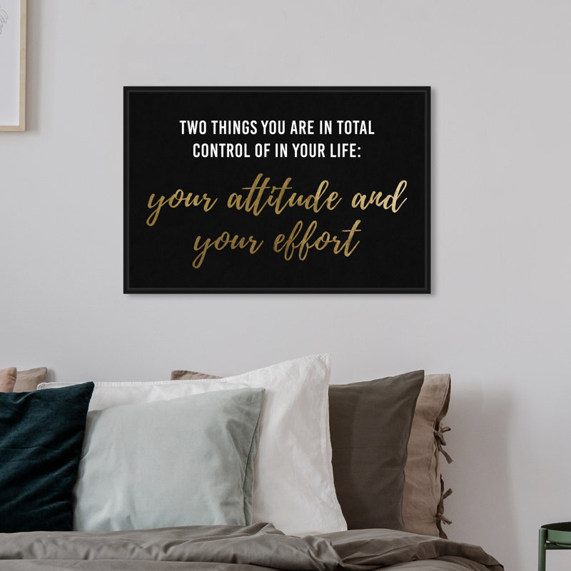 «Attitude and Effort», reproduction d'art sur toile, H 16 po x l 24 po, Toile encadrée, Noir