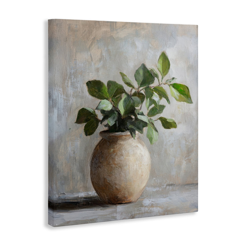 Toile de plante verte en pot, design par Petal Prints Design, H 40 po x l 30 po