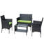 Fauteuil d'extérieur 4 pièces, table à thé, coussins et sièges d'extérieur pour PC: fauteuils, table