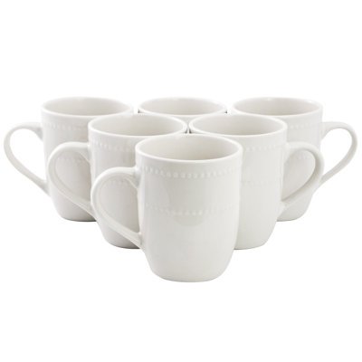 Ensemble de 6 tasses en grès blanc de 6 pièces Elama Olevia, service pour 6