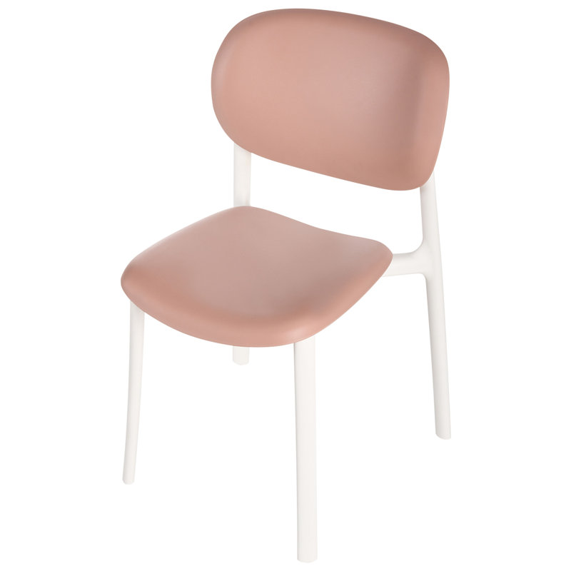 Stacking Patio Dining Side Chair, Pink
