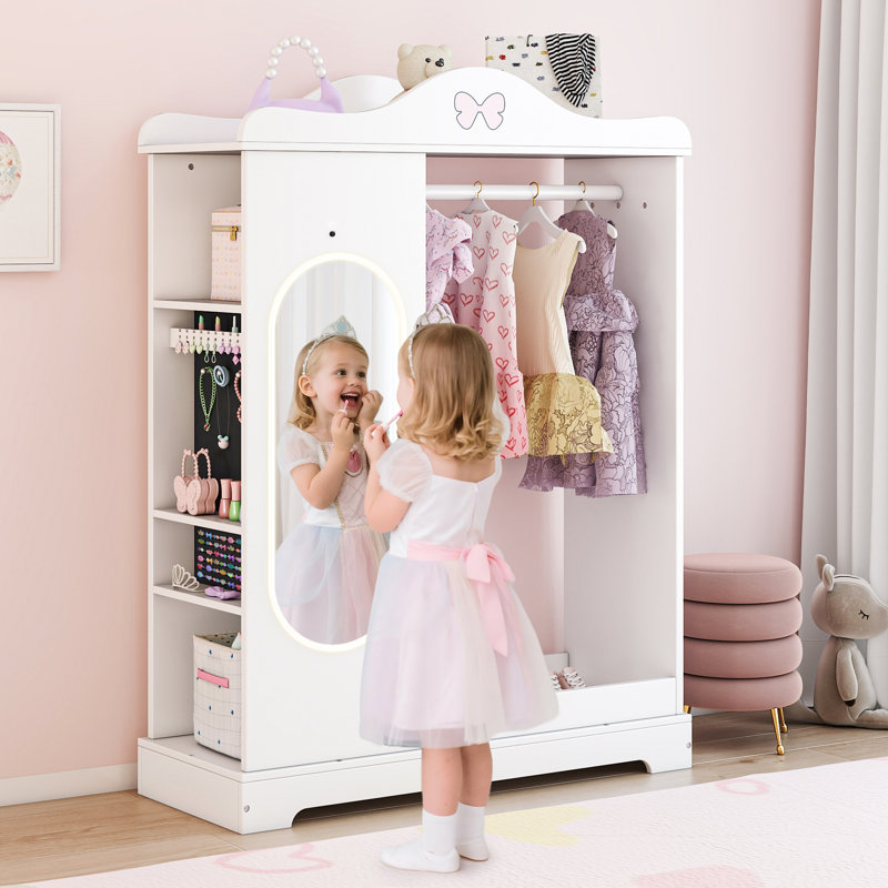 Kids Armoire With Jewellery Cabinet, White